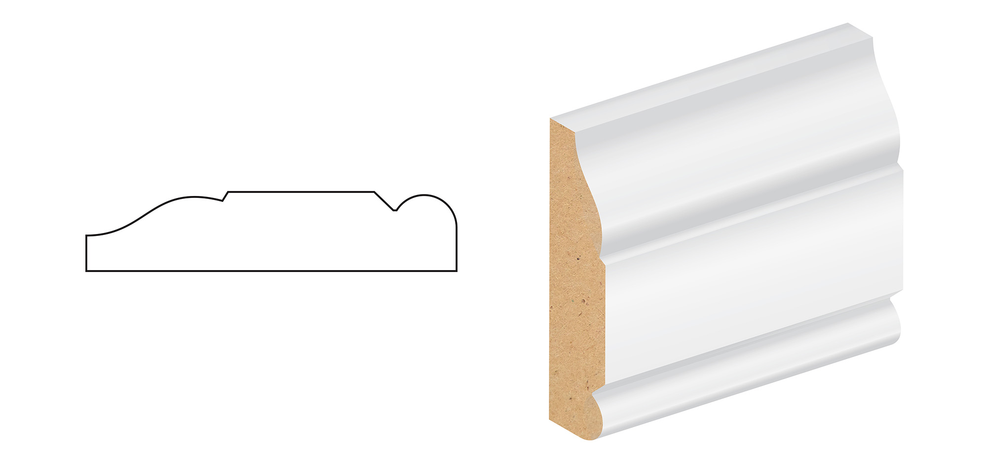 14x94mm White Primed MDF Ogee & Bead (Profile 233) Price Comparisons | Compare The Build