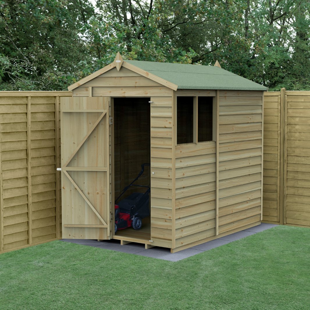 Forest 5x7 4Life Overlap Apex Shed - 2 Windows (Installed) Price Comparisons | Compare The Build