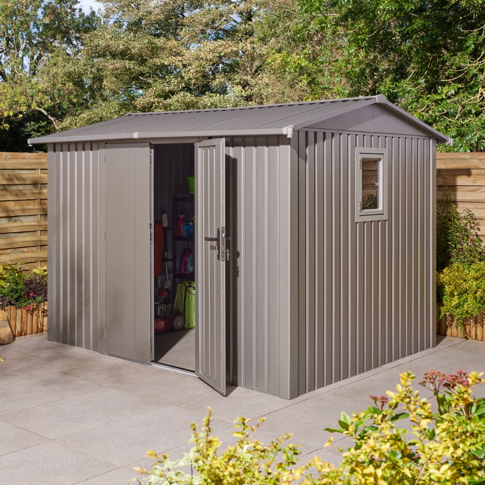 Rowlinson Brentvale 10x8 Premium Apex Metal Shed - Double Door Price Comparisons | Compare The Build