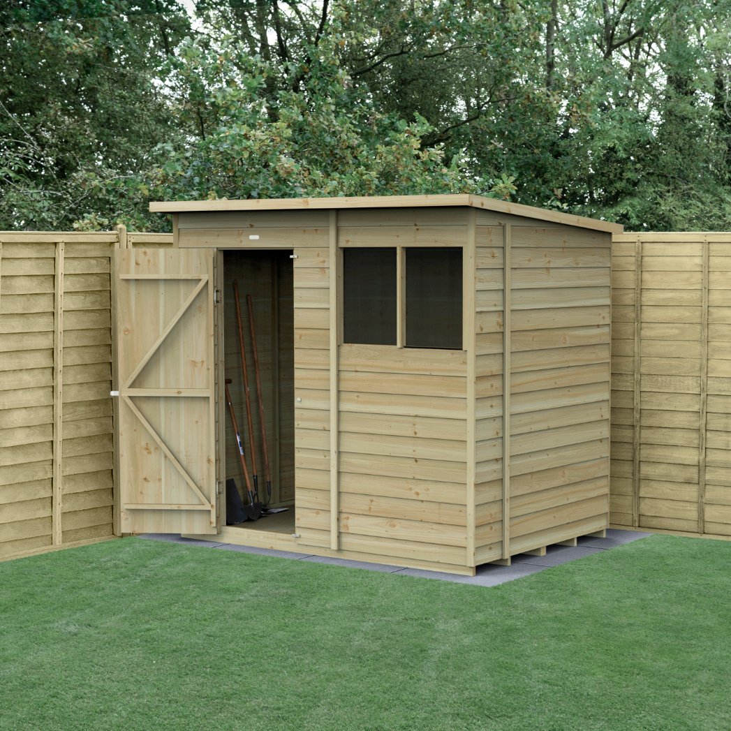 Forest 7x5 4Life Overlap Pent Shed - 2 Windows - Single Door Price Comparisons | Compare The Build