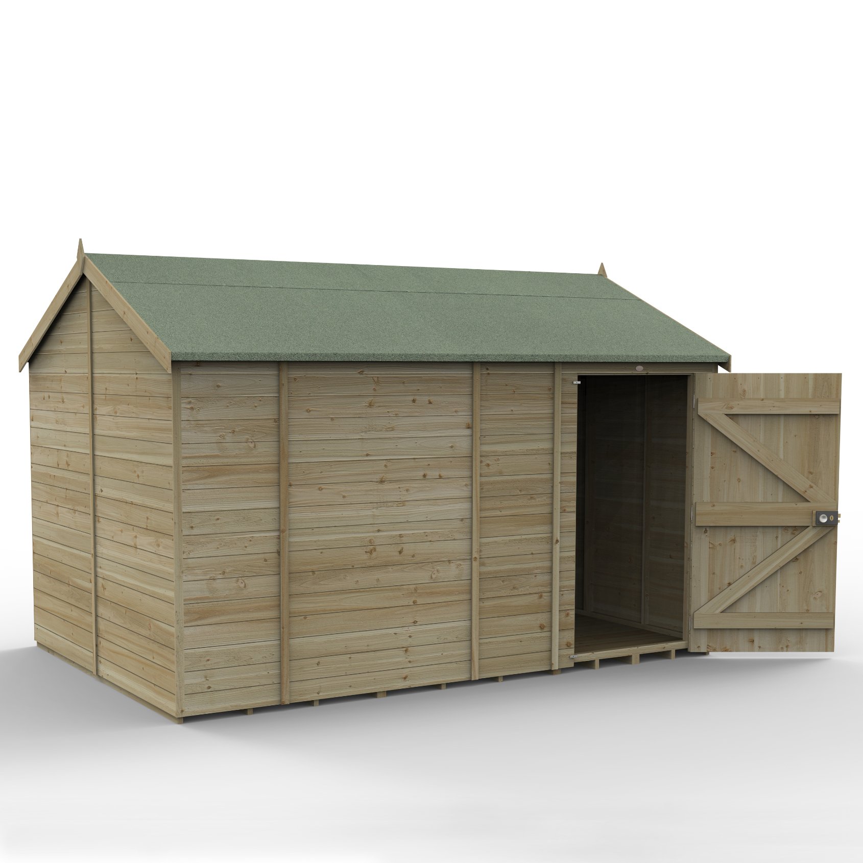 Forest Timberdale 12x8 Reverse Apex Shed - No Window | Compare The Build