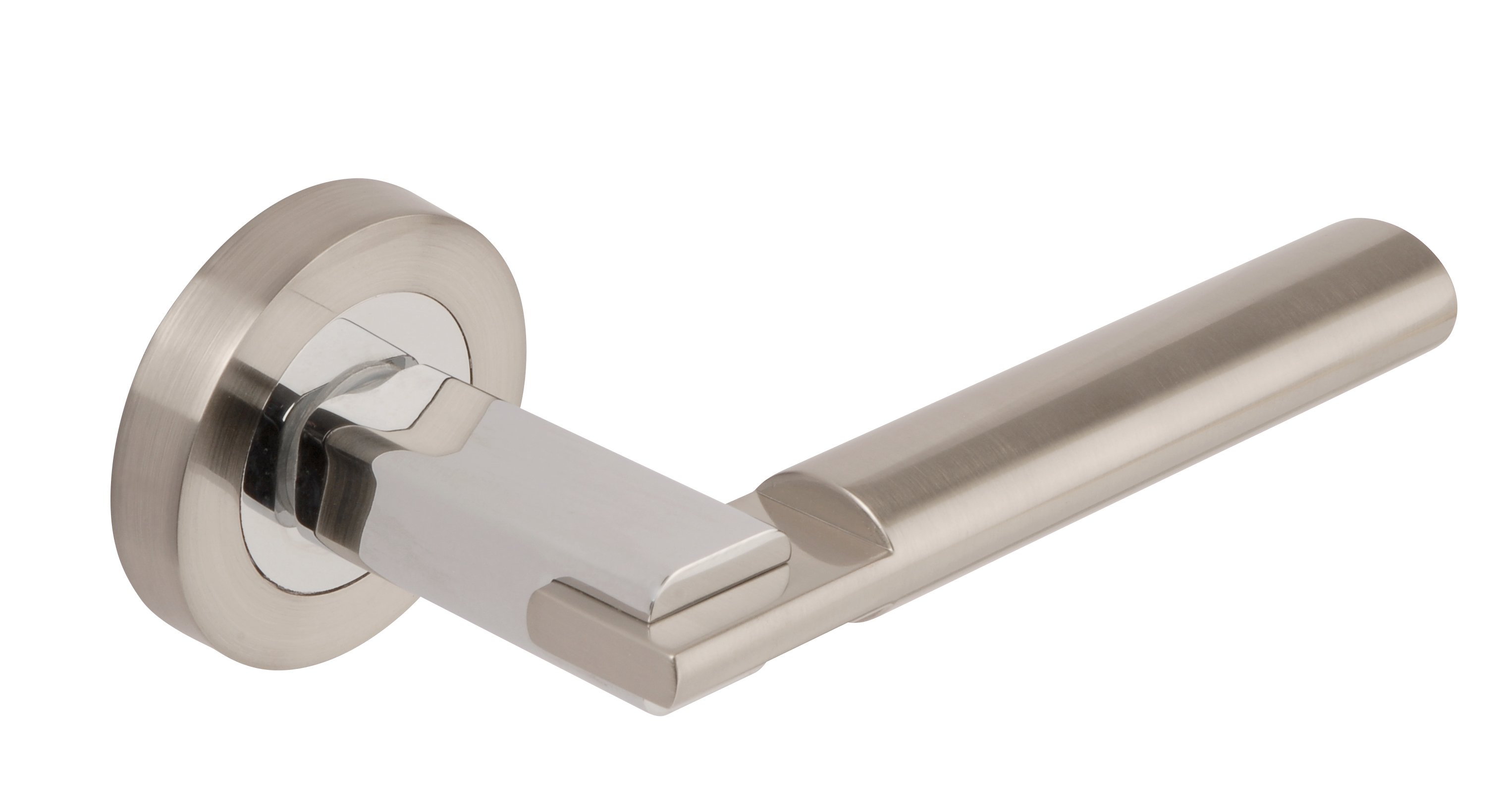 Chronos Lever on Round Rose - Screw Rose - Satin Nickel Plated/Polished Chrome Plated Price Comparisons | Compare The Build