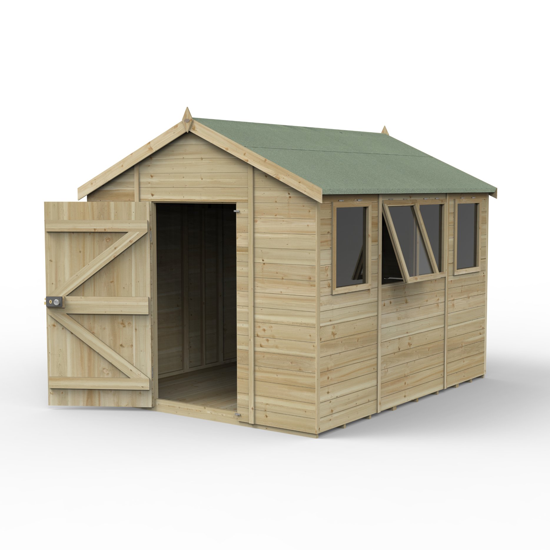 Forest Timberdale 10x8 Apex Shed - 4 Windows FSC® certified (Installed) Price Comparisons | Compare The Build