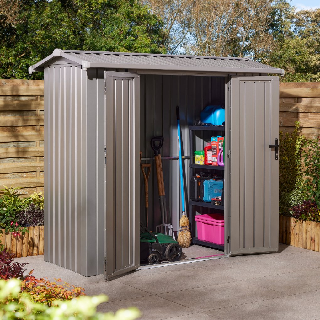 Rowlinson Brentvale 8x4 Premium Apex Metal Shed - Double Door Price Comparisons | Compare The Build
