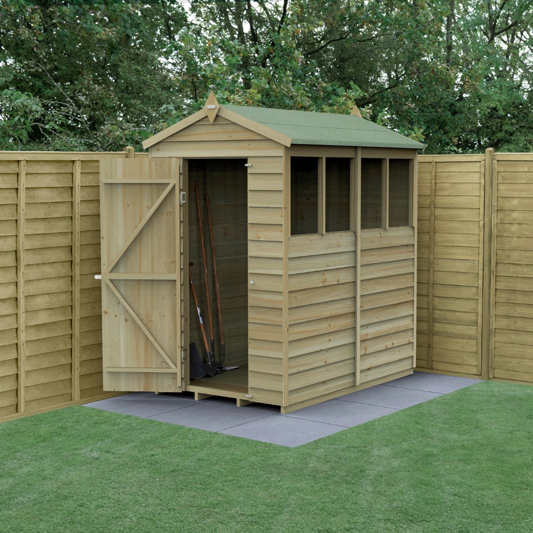 Forest 4x6 4Life Overlap Apex Shed - 4 Window (Installed) Price Comparisons | Compare The Build