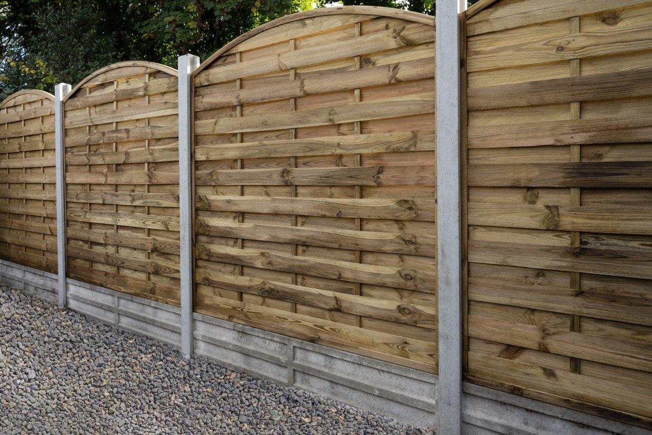 1.8m x 1.8m Pressure Treated Decorative Dome Top Fence Panel - Pack of 5 FSC® certified Price Comparisons | Compare The Build