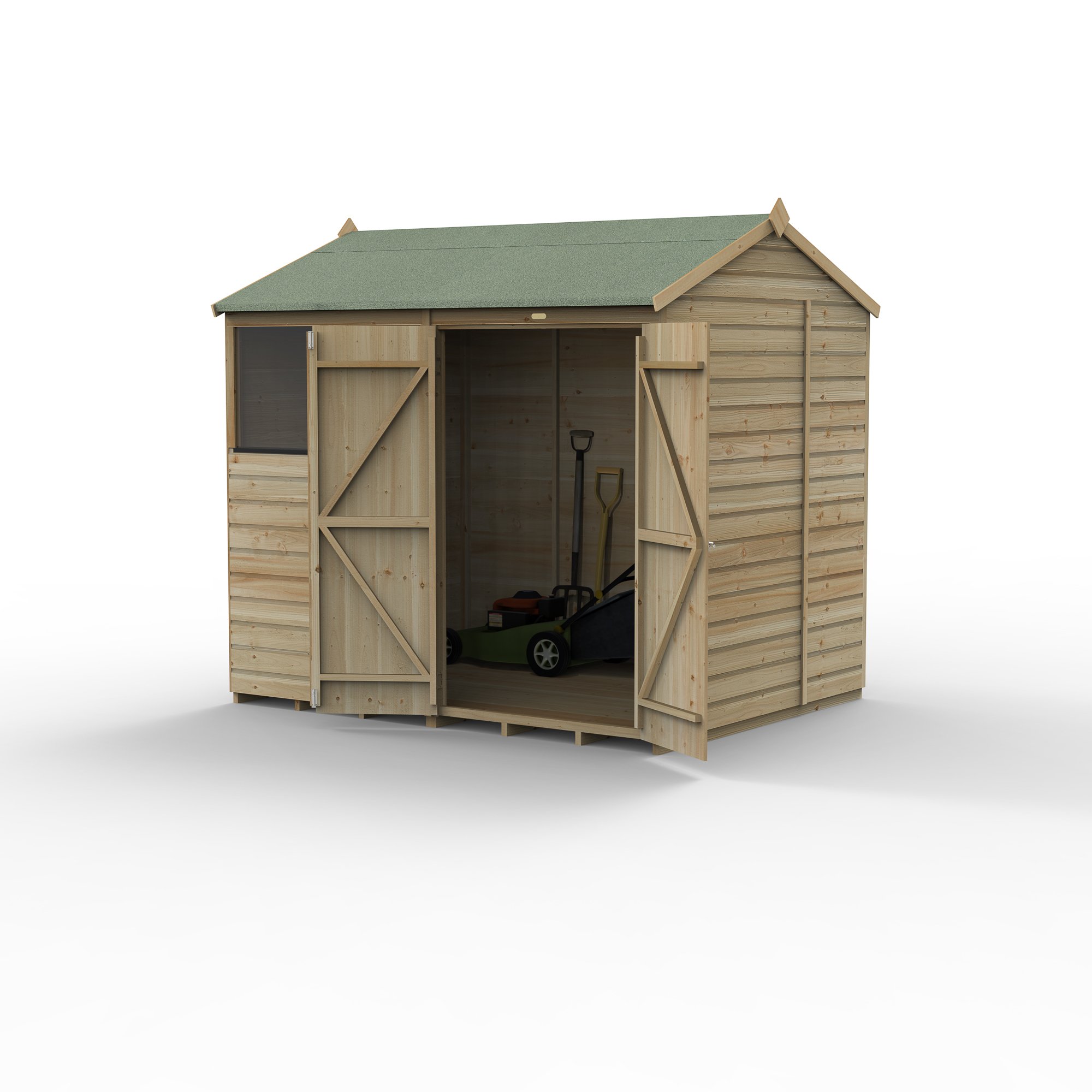 Forest Beckwood 8x6 Reverse Apex Shed - 2 Windows - Double Door Price Comparisons | Compare The Build