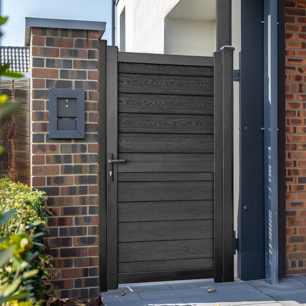 Pedestrian Composite gate 1000x1800mm Black Price Comparisons | Compare The Build