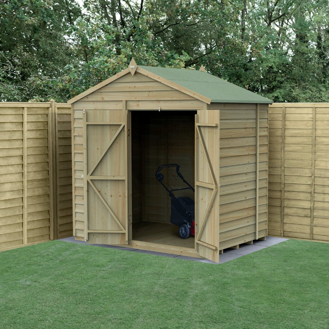 Forest 7x5 4Life Overlap Apex Shed - No Window - Double Door Price Comparisons | Compare The Build