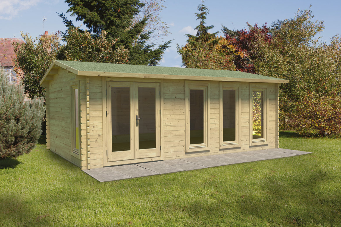 Blakedown 6.0m x 4.0m Log Cabin - Apex Roof, Double Glazed Felt Shingles, plus Underlay FSC® certified Price Comparisons | Compare The Build