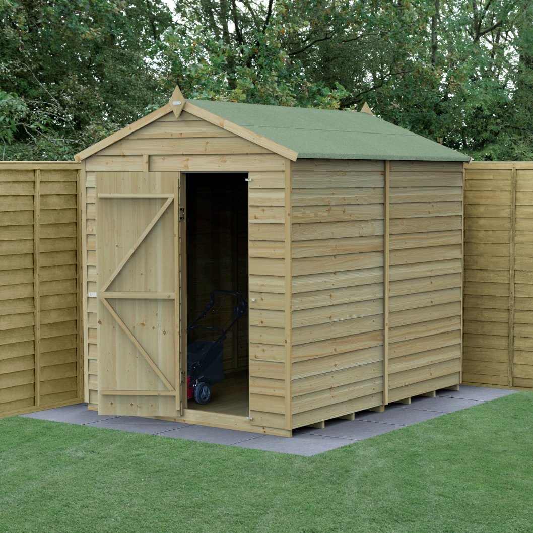 Forest  6x8 4Life Overlap Apex Shed - No Window - Single Door | Compare The Build