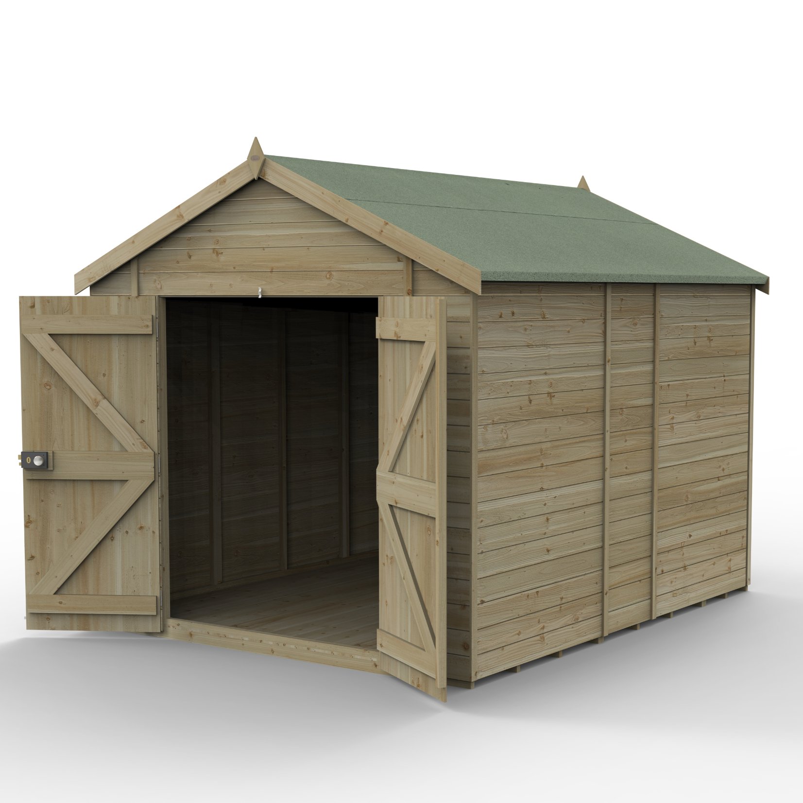 Forest Timberdale 10x8 Apex Shed - No Window - Double Door (Installed) Price Comparisons | Compare The Build
