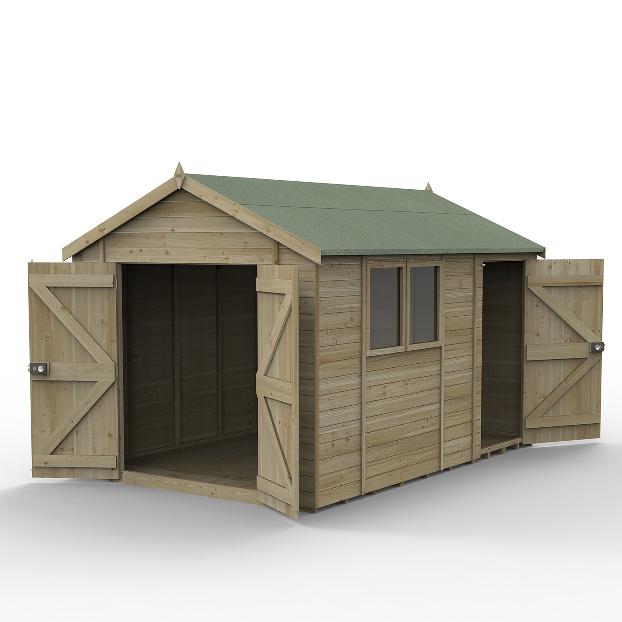 Forest Timberdale 12x8 Reverse Apex Shed – Double Door - Combo Price Comparisons | Compare The Build