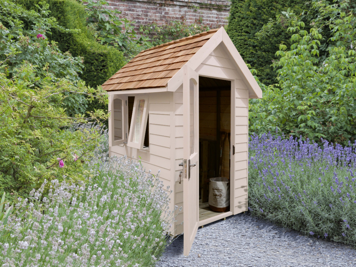 Forest Retreat Shed 6x4 - Painted Natural Cream (Installed)-87091