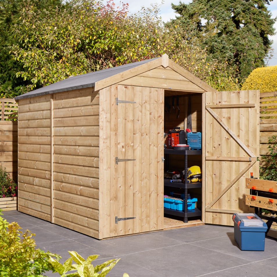 Rowlinson 8x6 Shiplap Apex Shed - Double Door Price Comparisons | Compare The Build