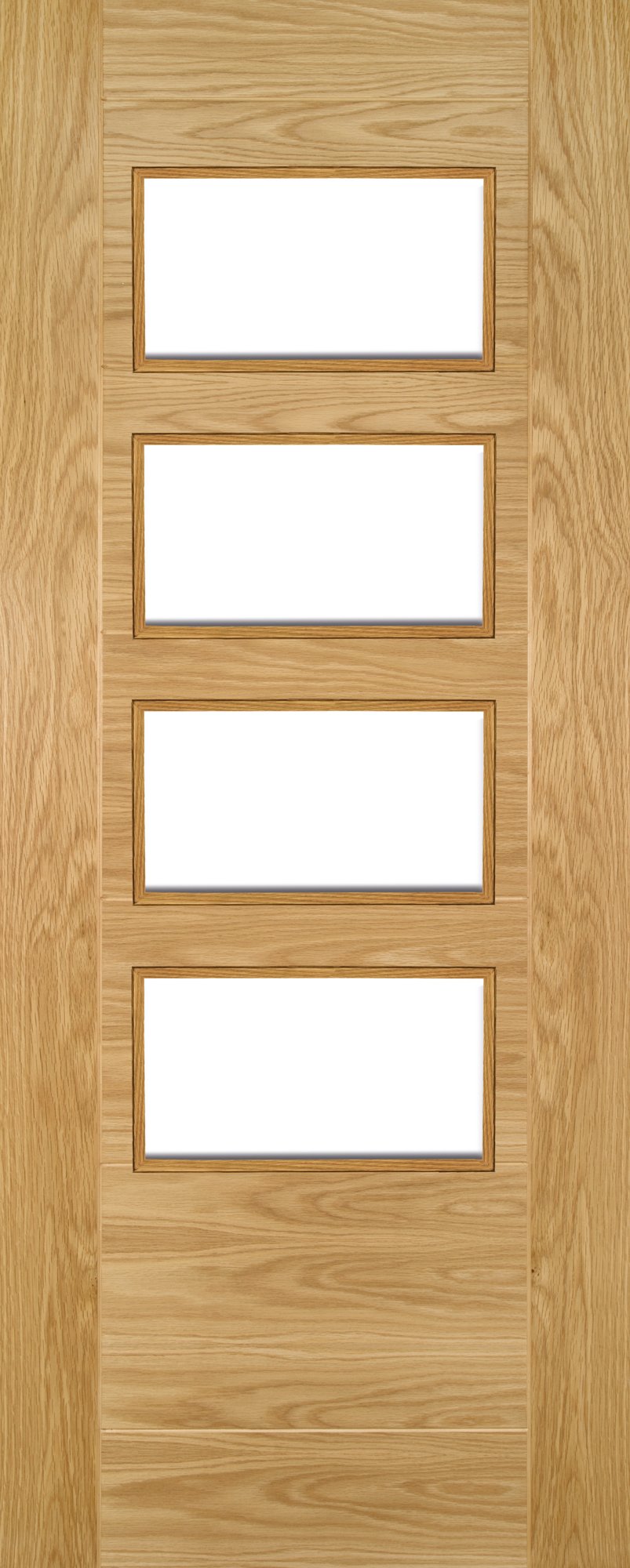 Deanta Seville 4 Light Square Pre-Finished Oak Internal Door with Glazed Glass 2040x726x40mm (40UK16G4X726FSC) Price Comparisons | Compare The Build