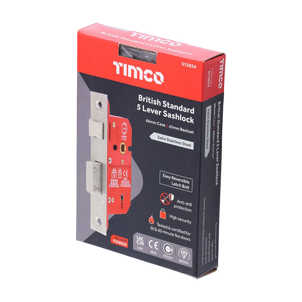TIMco 5 Lever BS CE Sashlock SS Sat. 66 case / 45 backset 1 EA Price Comparisons | Compare The Build