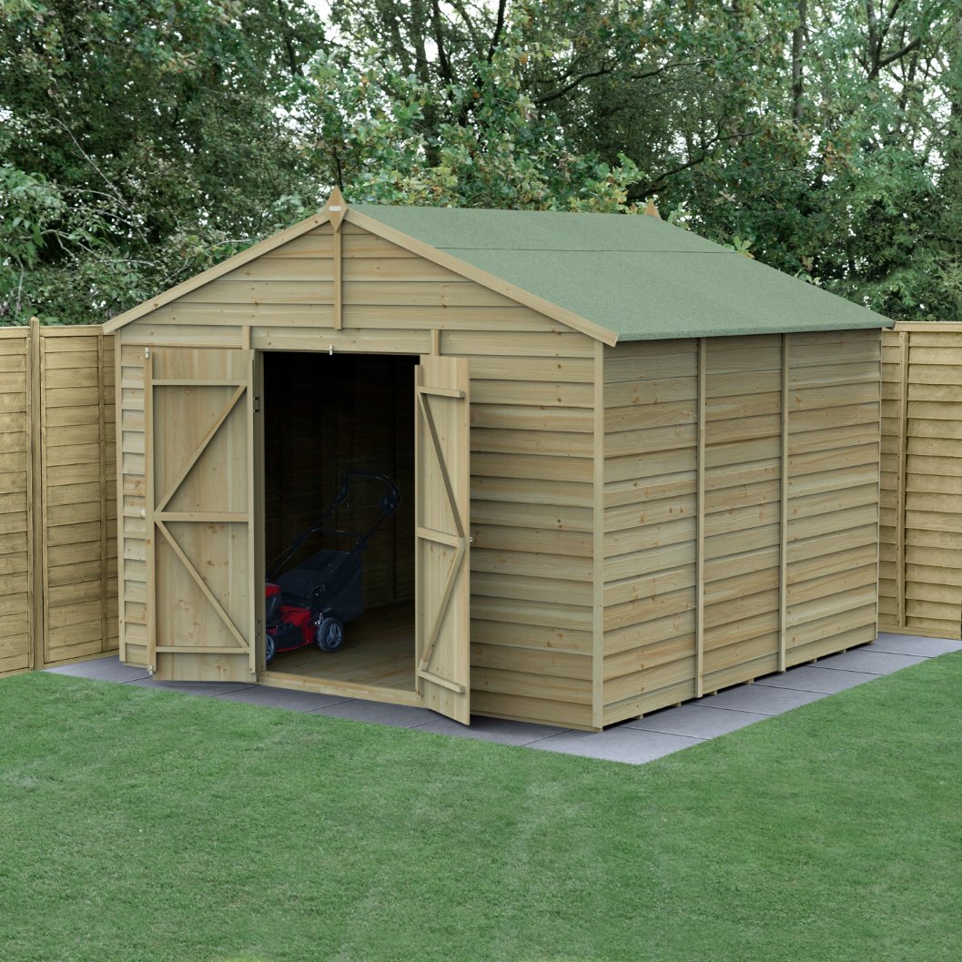 Forest 10x10 4Life Overlap Apex Shed  - No Window - Double Door (Installed) Price Comparisons | Compare The Build