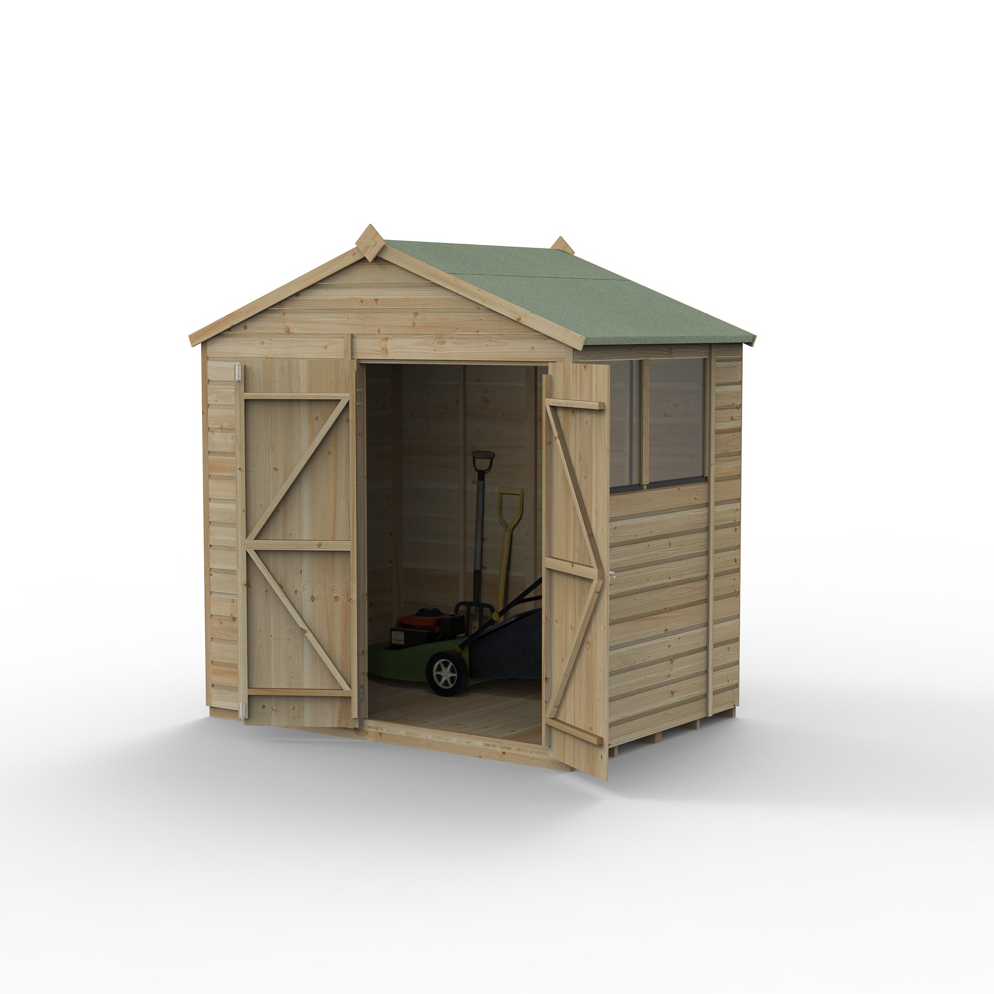 Forest Beckwood 7x5 Apex Shed - 2 Windows - Double Door Price Comparisons | Compare The Build