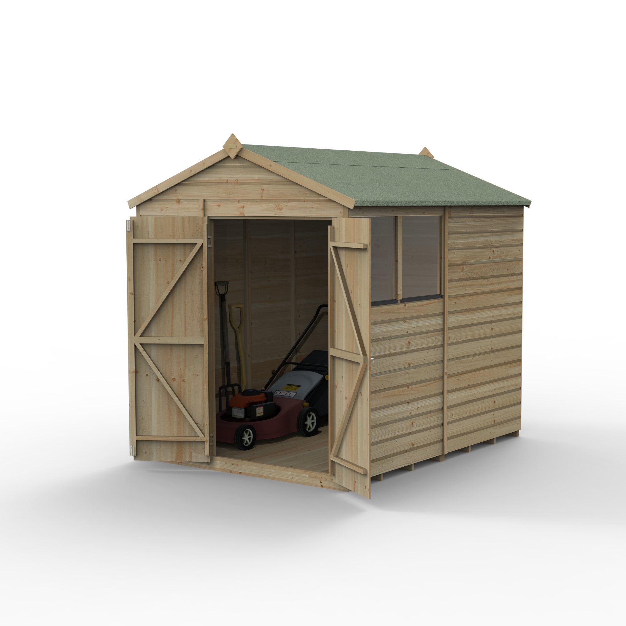 Forest Beckwood 6x8 Apex Shed - 2 Windows - Double Door Price Comparisons | Compare The Build