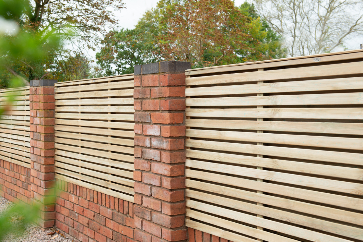 1.8m x 1.2m Pressure Treated Contemporary Double Slatted Fence Panel  - Pack of 5 FSC® certified Price Comparisons | Compare The Build