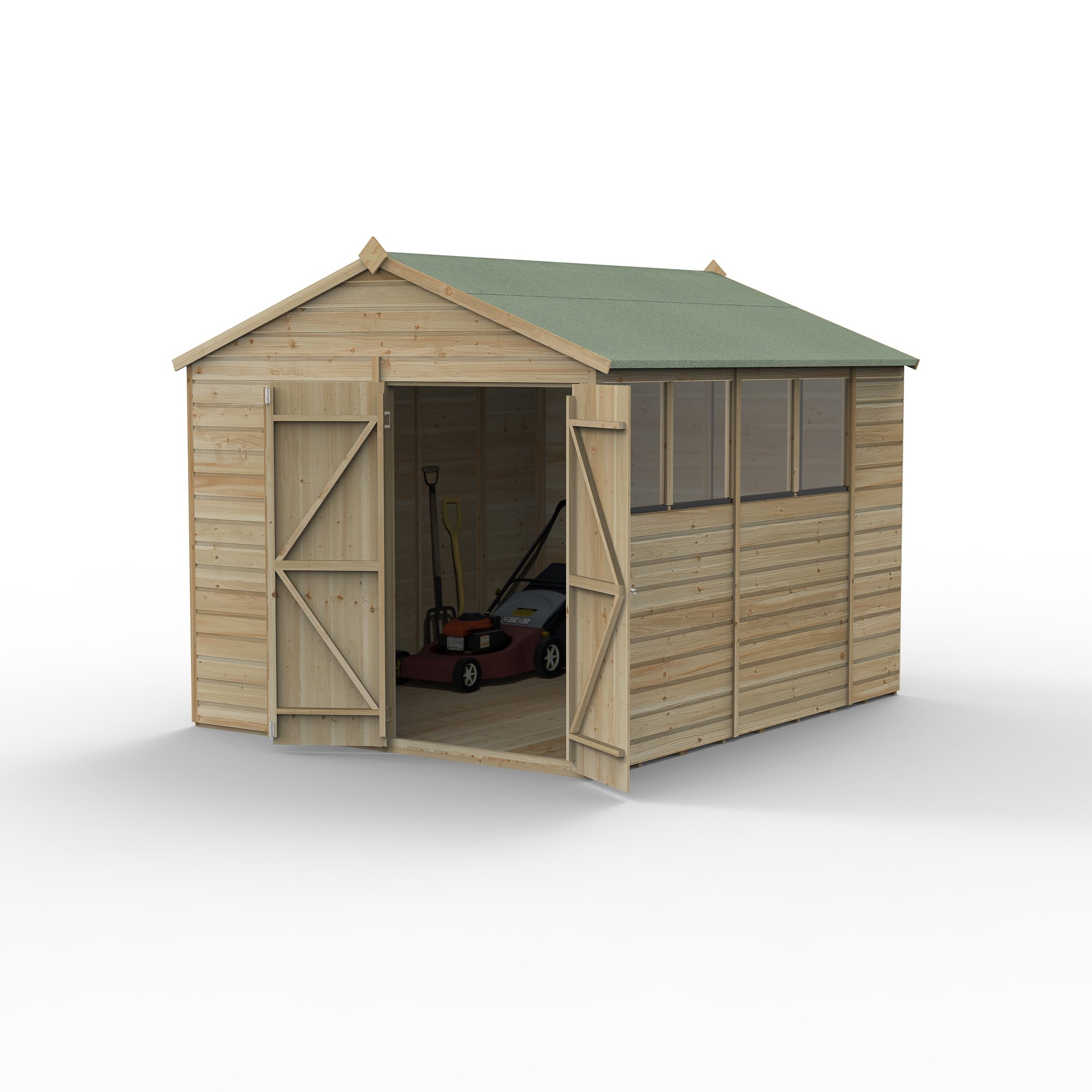 Forest Beckwood 8x10 Apex Shed - 4 Windows - Double Door (Installed) Price Comparisons | Compare The Build