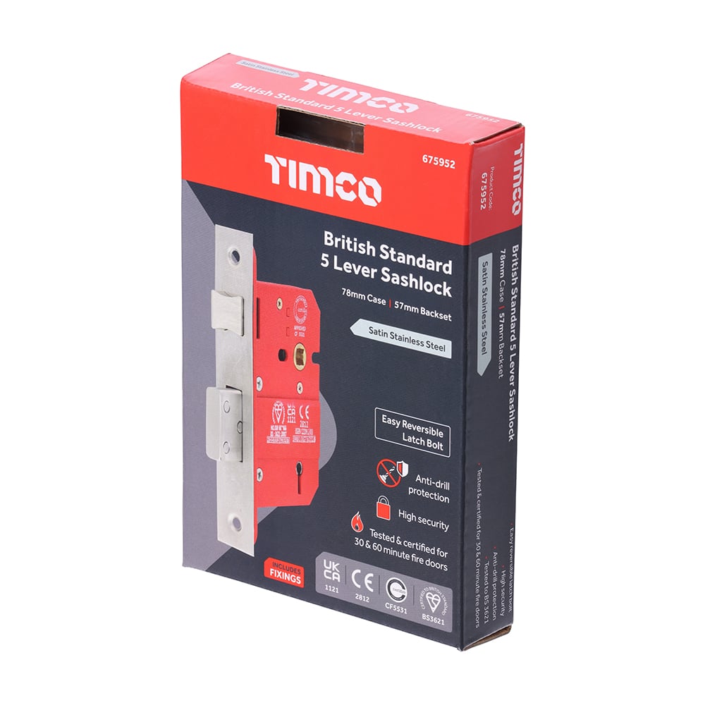 TIMco 5 Lever BS CE Sashlock SS Sat. 78 case / 57 backset 1 EA Price Comparisons | Compare The Build