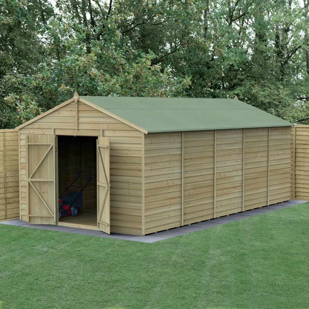 Forest 10x20 4Life Overlap Apex Shed  - No Window - Double Door (Installed) Price Comparisons | Compare The Build