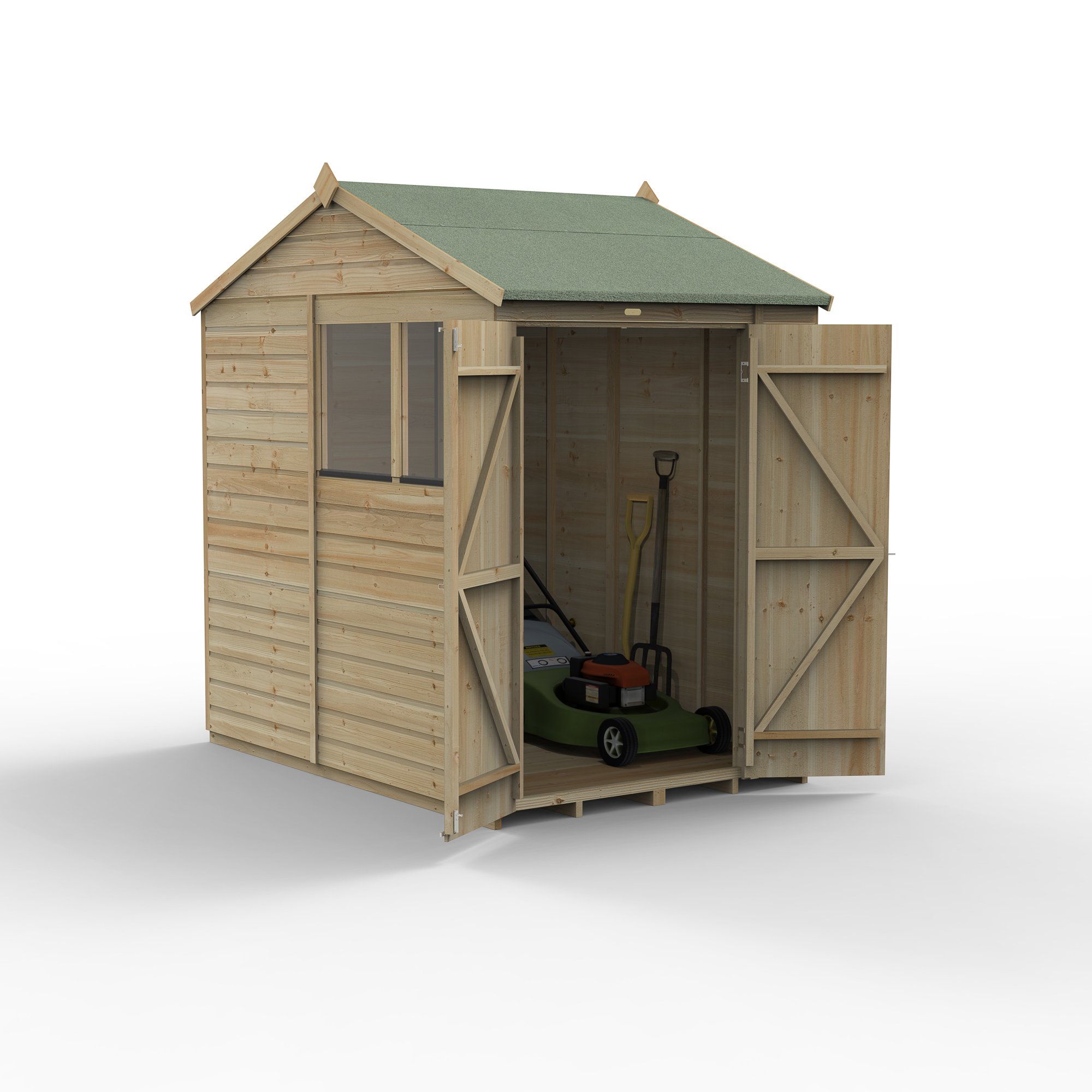 Forest Beckwood 5x7 Reverse Apex Shed - 2 Windows - Double Door (Installed) Price Comparisons | Compare The Build