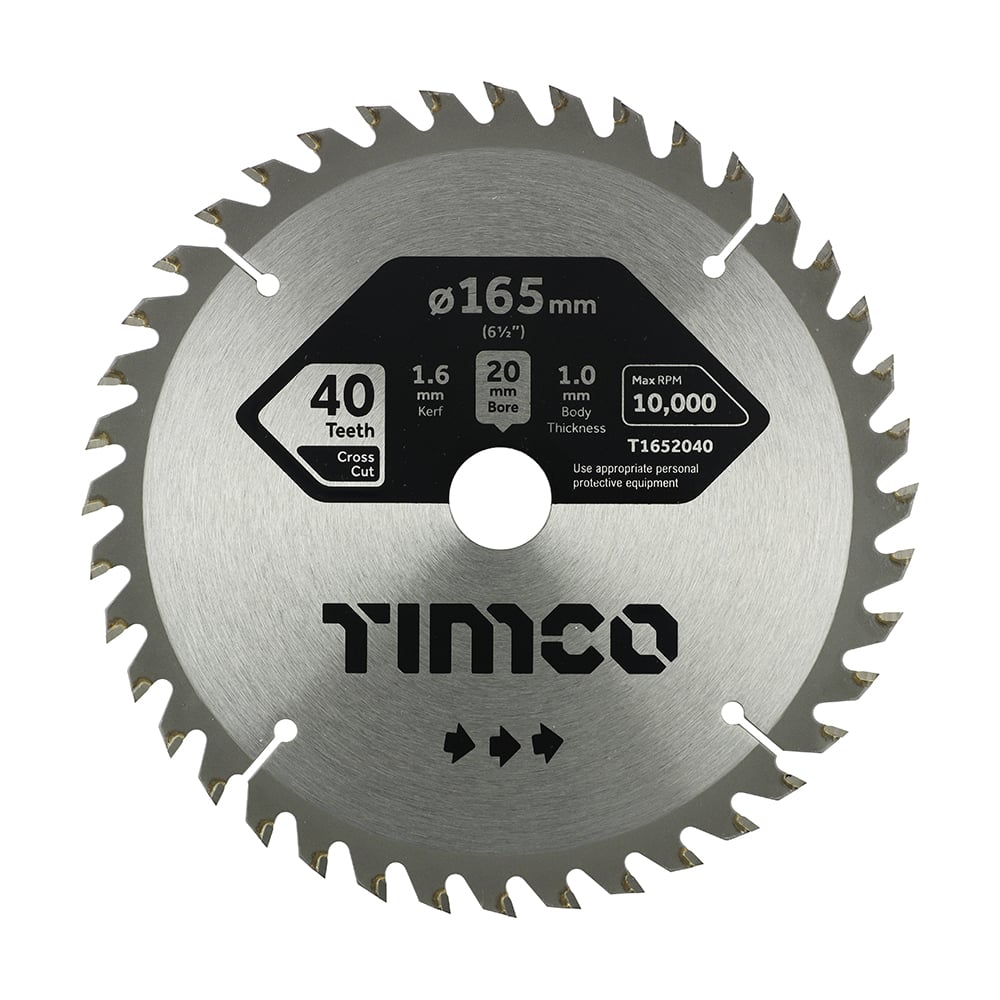 TIMco T1652040 Handheld Cordless Circuar Saw Blade 165x20x40T Price Comparisons | Compare The Build