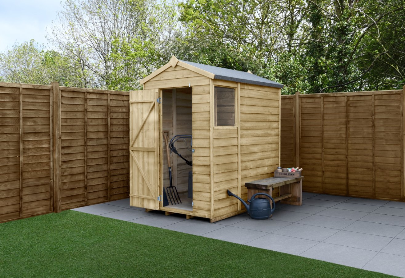 Forest 4x6 4Life Overlap Apex Shed - 1 Window - Single Door (Installed) Price Comparisons | Compare The Build
