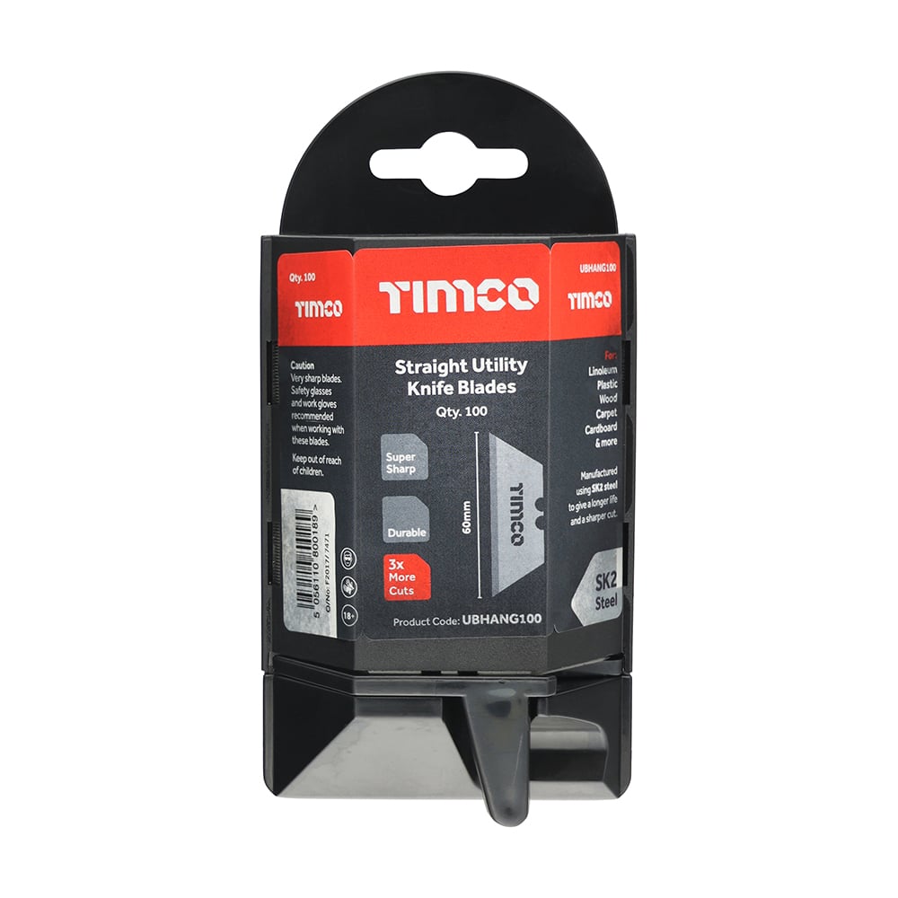 TIMco UBHANG100 Utility Knife Blade 60 x 19 x 0.6 100 PCS Price Comparisons | Compare The Build