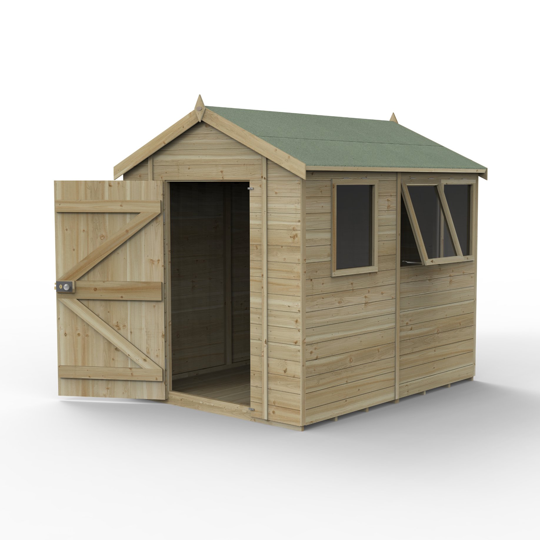 Forest Timberdale 8x6 Apex Shed - 3 Windows  FSC® certified (Installed) Price Comparisons | Compare The Build
