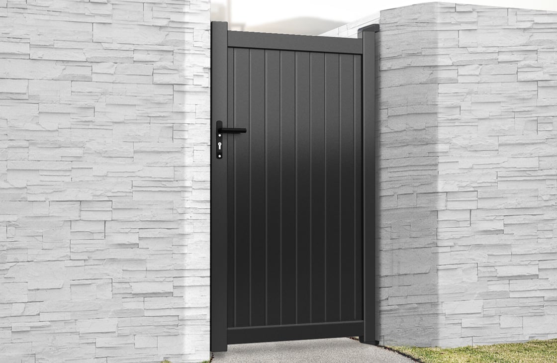 Pedestrian Gate 1400x2000mm Black | Compare The Build