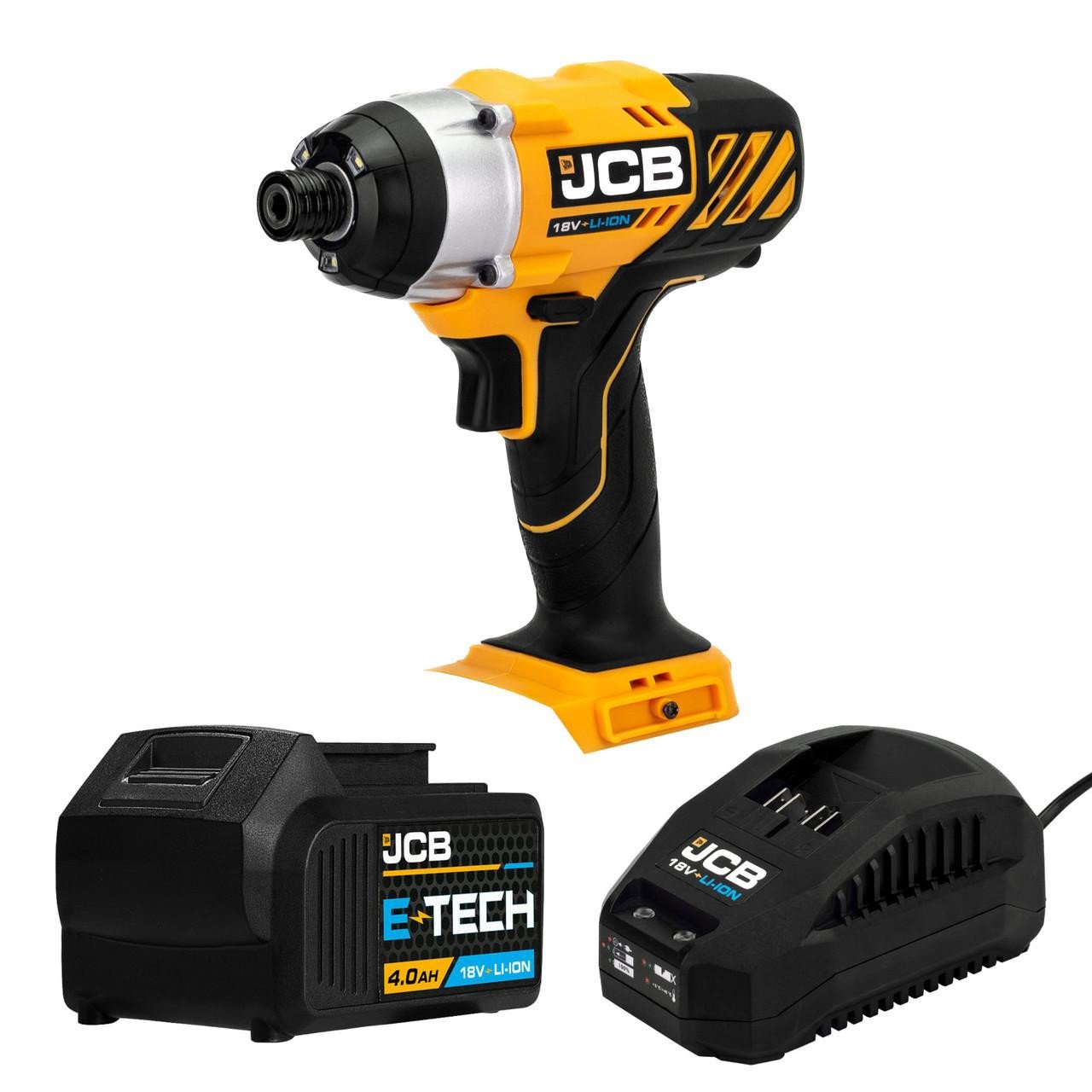 JCB 18V Impact Driver with 4.0Ah Lithium-ion Battery and 2.4A Charger Price Comparisons | Compare The Build