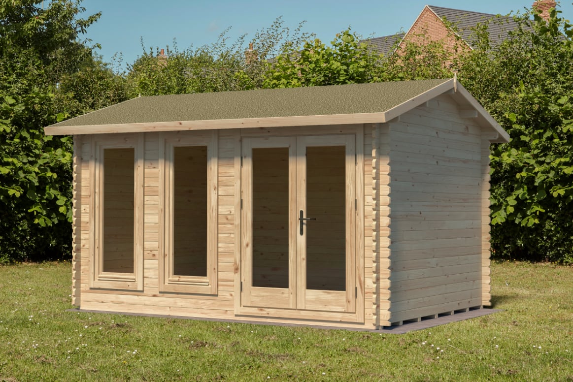 Chiltern 4.0m x 3.0m Log Cabin - Apex Roof, Single Glazed 24kg Felt, no Underlay FSC® certified Price Comparisons | Compare The Build