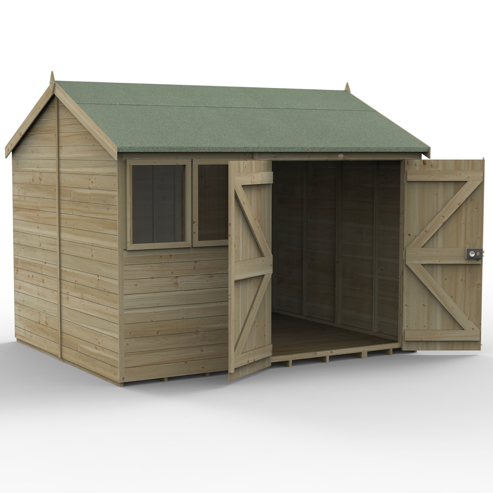 Forest Timberdale 10x8 Reverse Apex Shed – Double Door FSC® certified Price Comparisons | Compare The Build