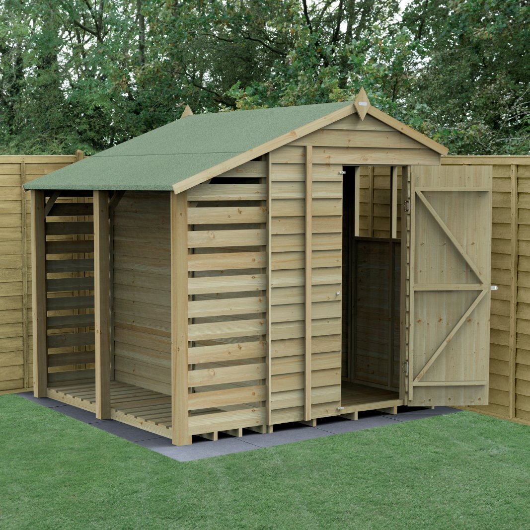 Forest 5x7 4Life Overlap Apex Shed with Lean To - 2 Windows Price Comparisons | Compare The Build
