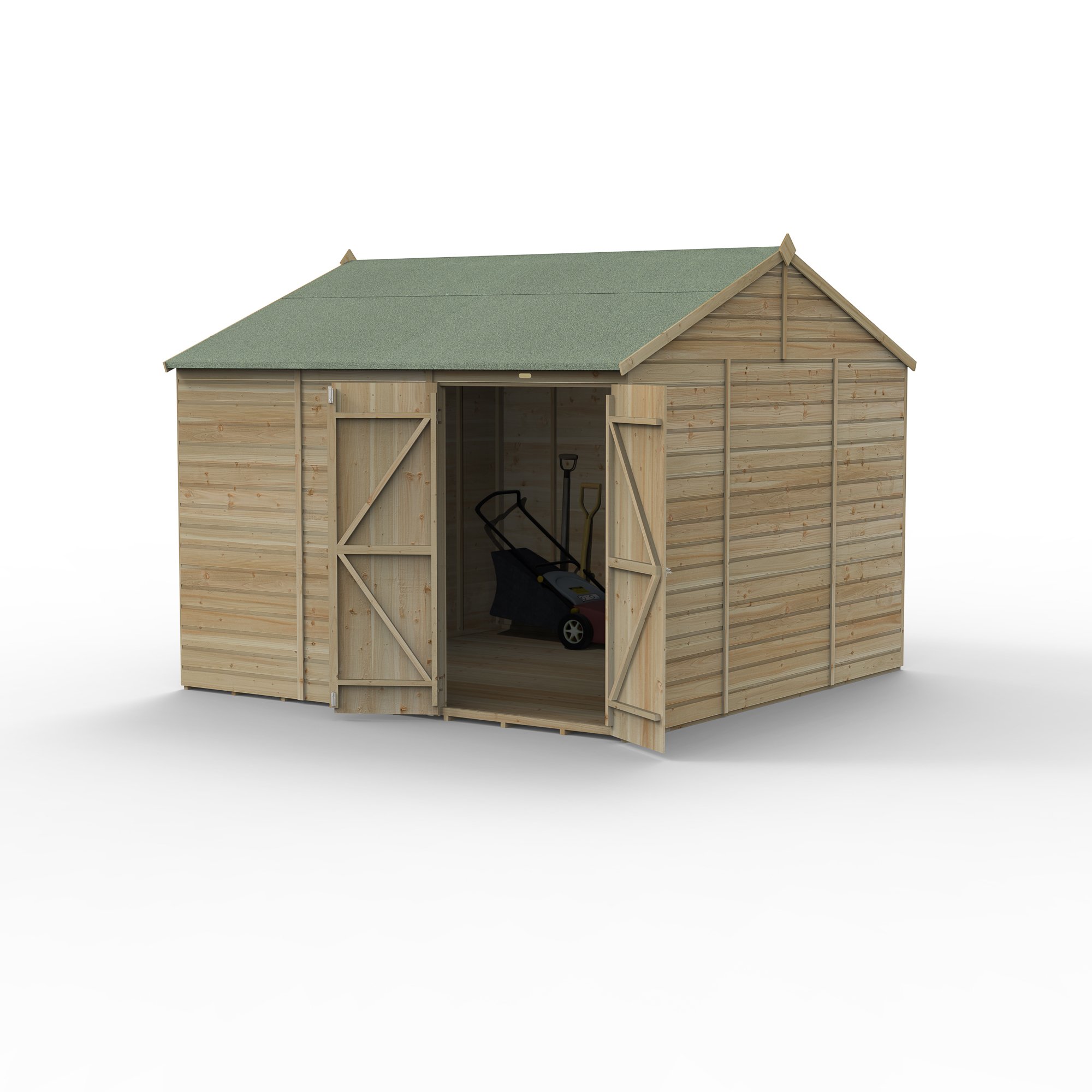 Forest Beckwood 10x10 Reverse Apex Shed - No Windows - Double Door Price Comparisons | Compare The Build