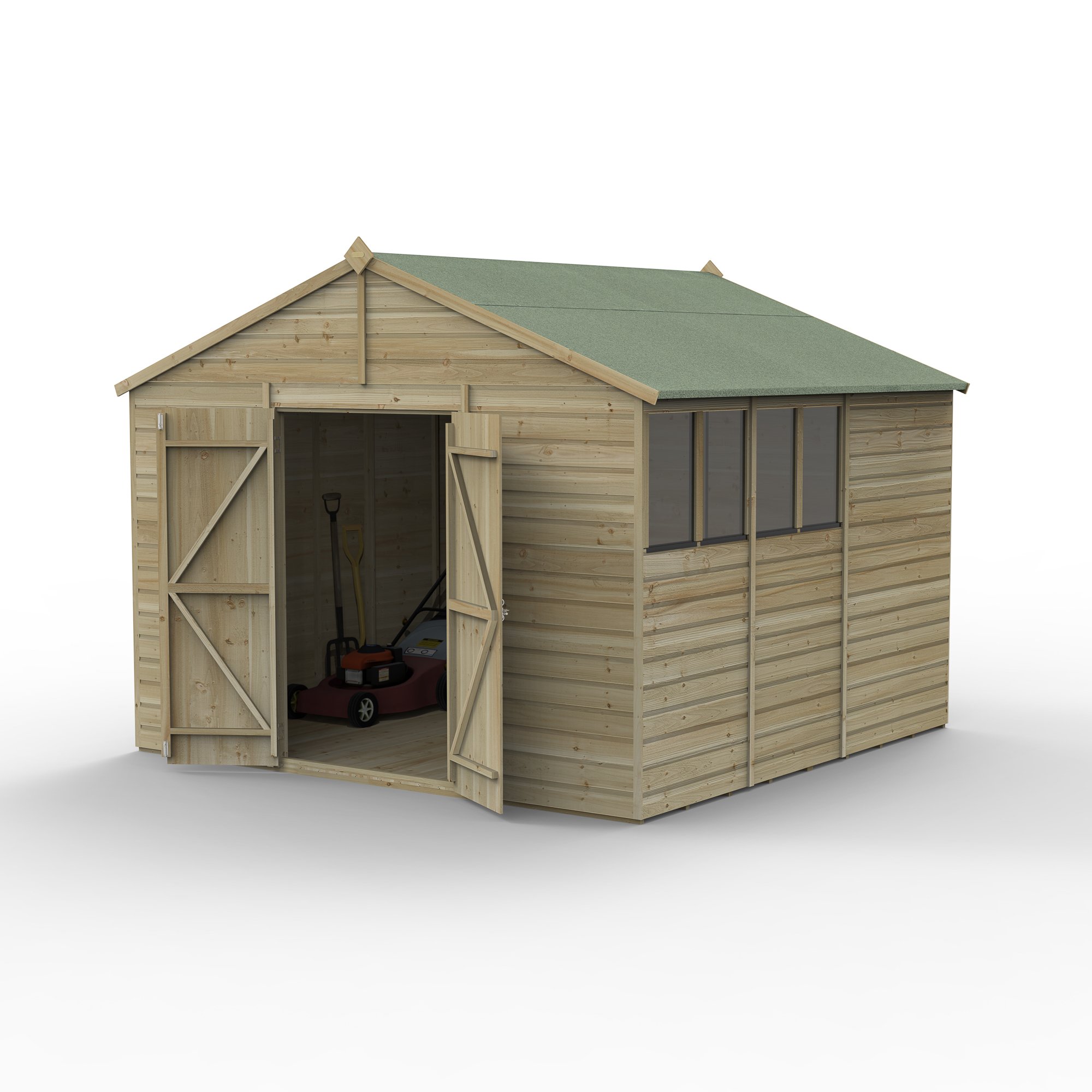 Forest Beckwood 10x10 Apex Shed - 4 Windows - Double Door (Installed) Price Comparisons | Compare The Build