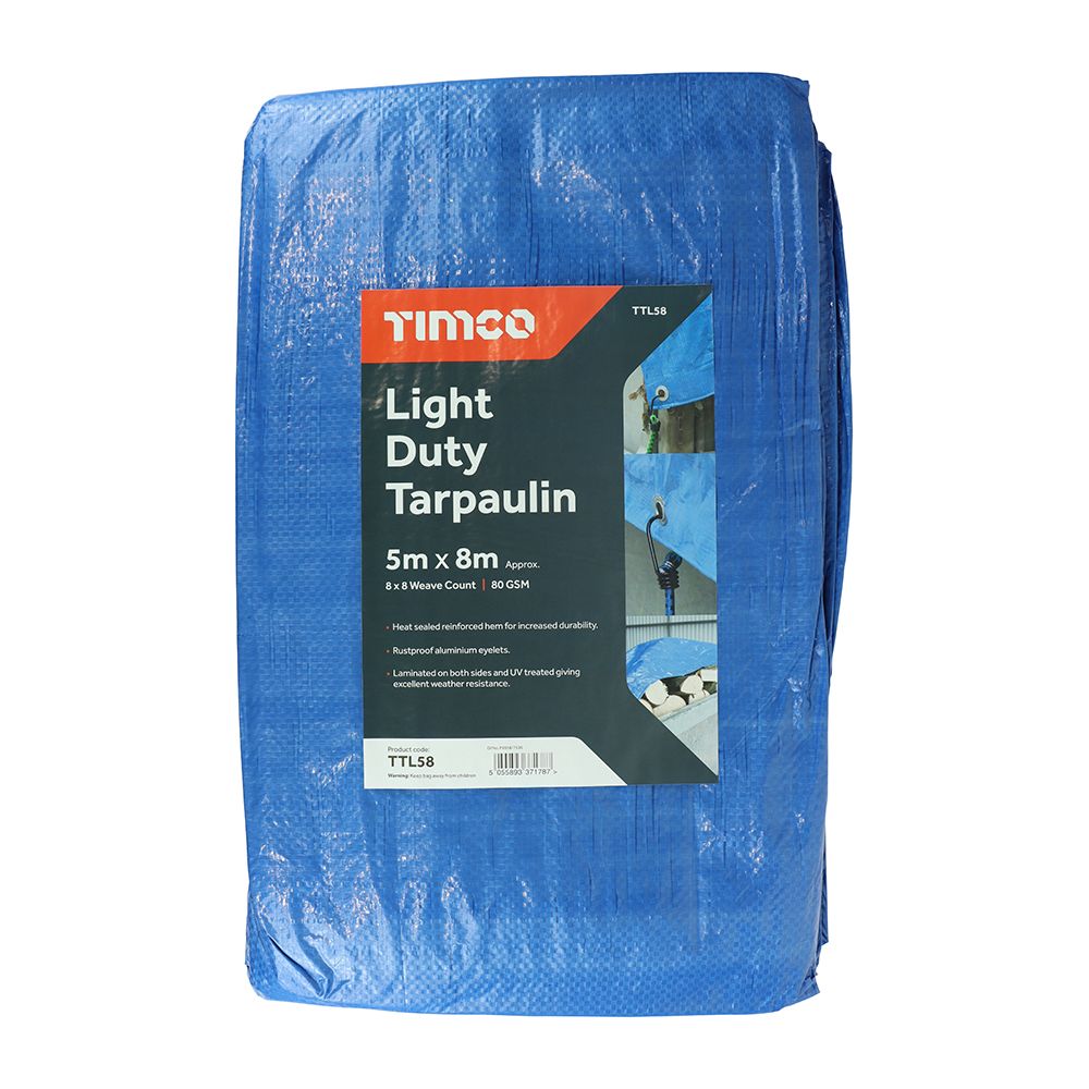 Shield 5x8m Light Duty Tarpaulin - TIMco - tarpaulin_sacks_and_rope