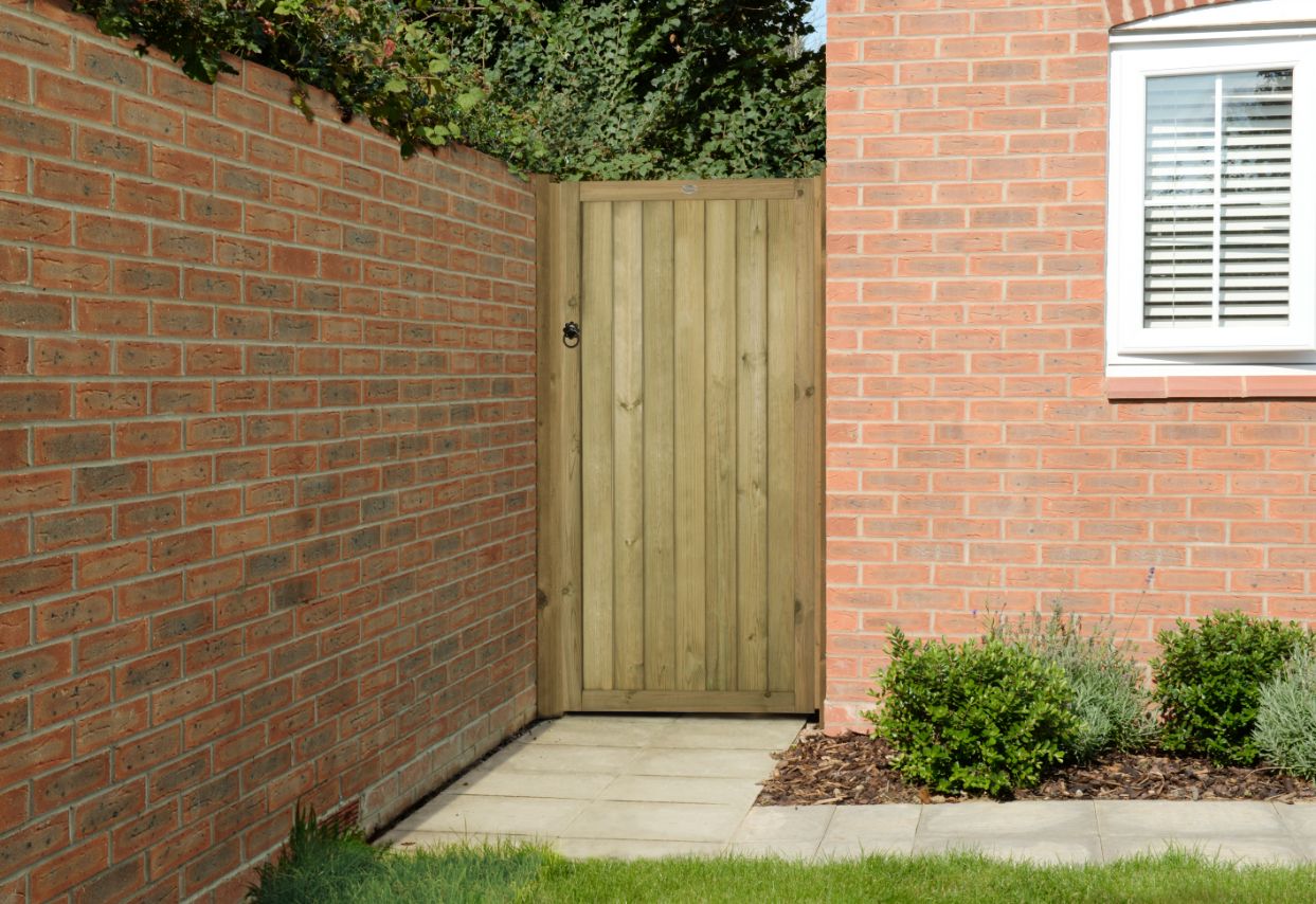 Gate Grooving Design Vertical Tongue & Groove Gate 6ft – Durable Wooden Garden Gate with 15 ...