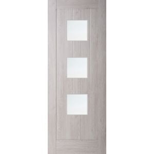 Finewood Mexicano 3 Light Fully Finished Smokey Grey Internal Door White Laminated Glass 1981x686x35mm (ILGMEX3LWL23)