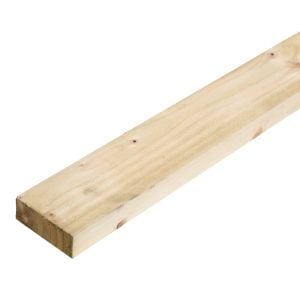 32x75x3600mm Softwood Sawn Fence Rail Brown Treated 3.60mtr