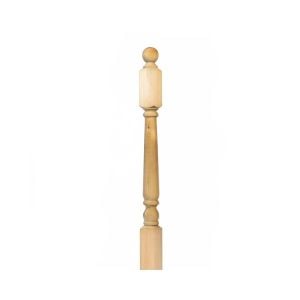 82x82x1250mm Certified Redwood Decorative Newel Treated incl. Ball Cap