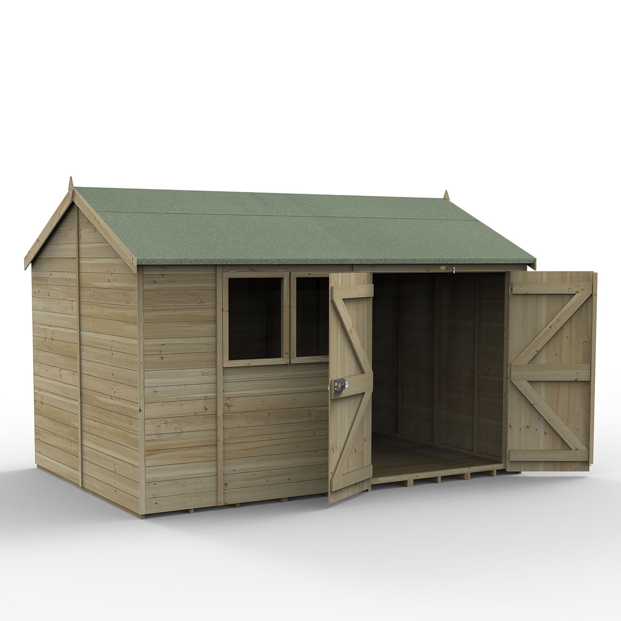 ココ　　　　　8yards Drawing 8 Timberdale 12 X 8 Reverse Dble Dr Shed FSC® certified (Installed