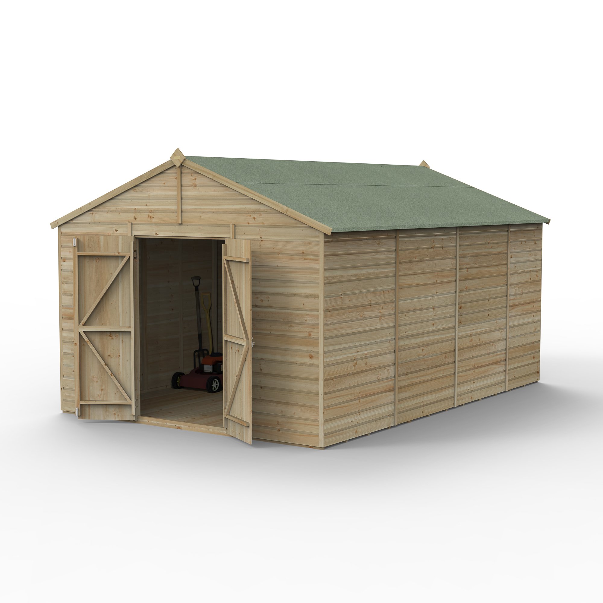 Forest Beckwood 10x15 Apex Shed - No Windows - Double Door Price Comparisons | Compare The Build