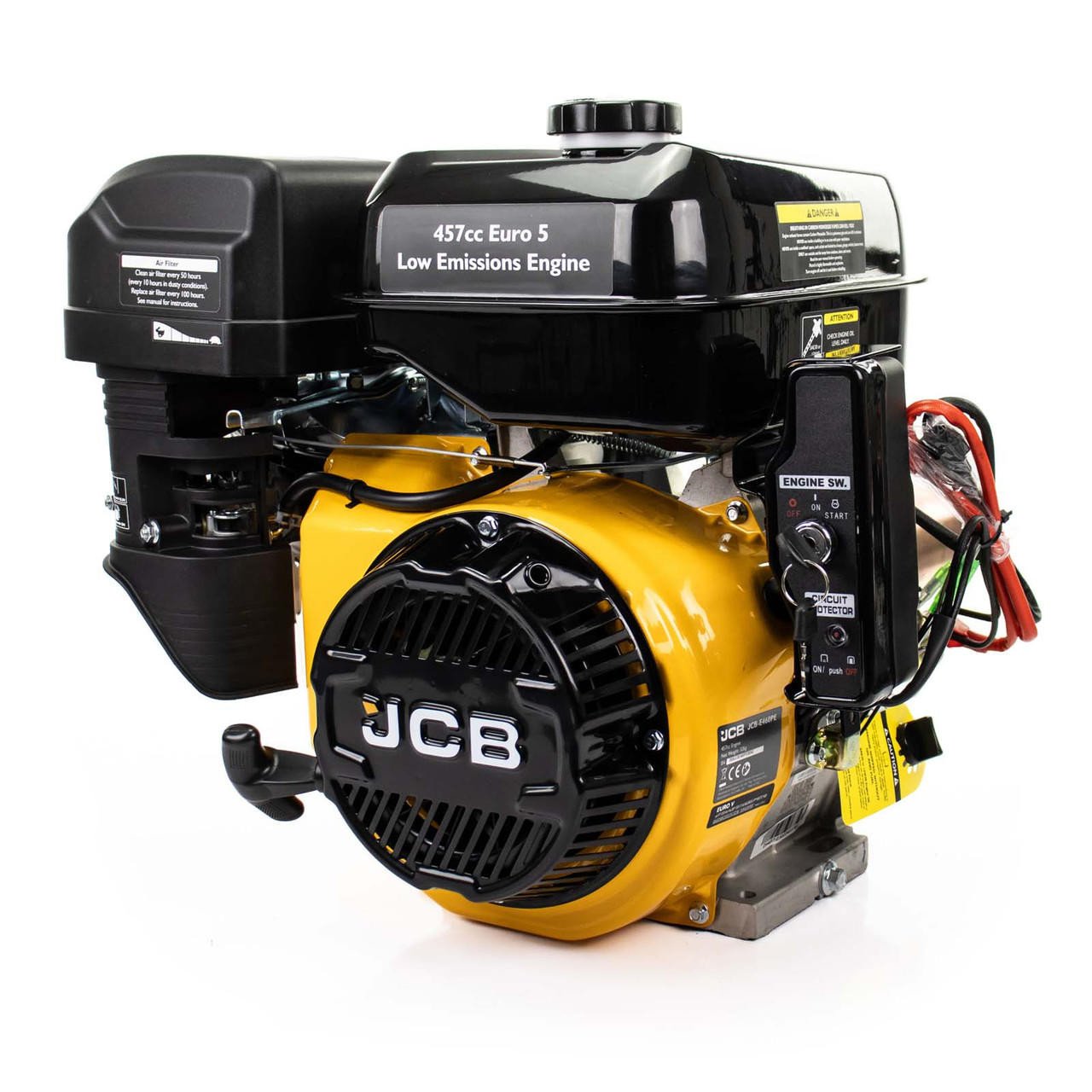 JCB 15hp 25.4mm 1” Petrol Engine, 457cc, 4 Stroke, OHV, Electric Start Horizontal Shaft Price Comparisons | Compare The Build