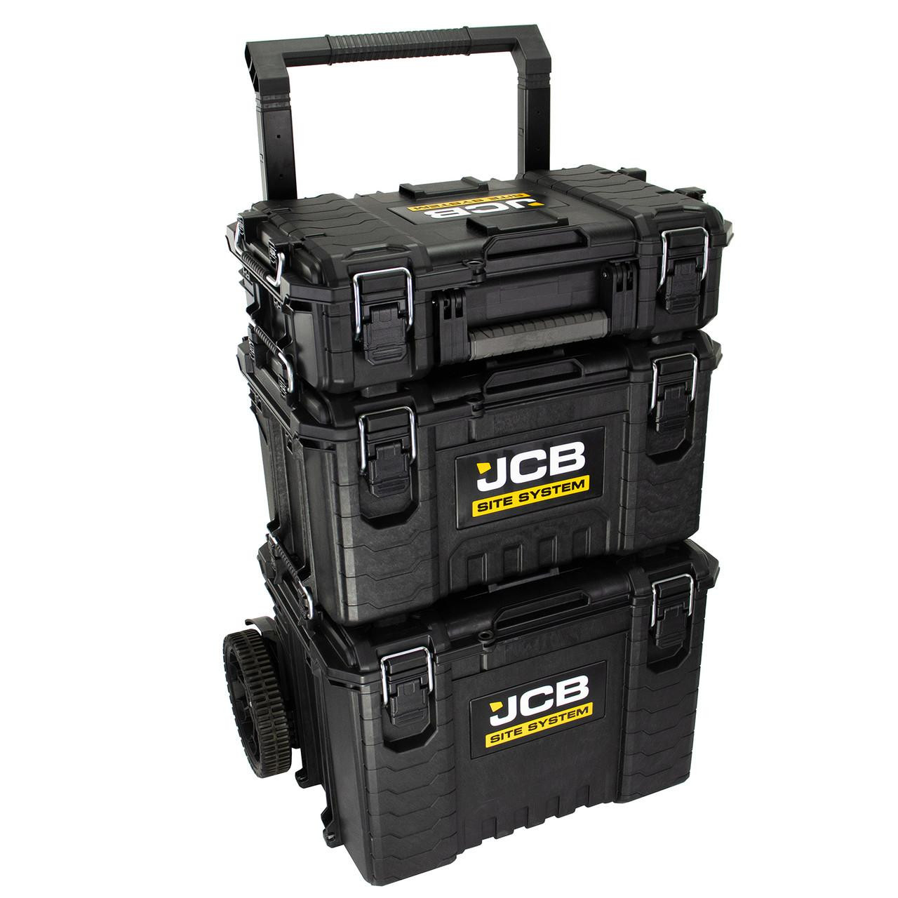 JCB Site System, 3-Piece Modular Tool Storage, Box and Organiser with Cart, 9’’ Wheel Price Comparisons | Compare The Build