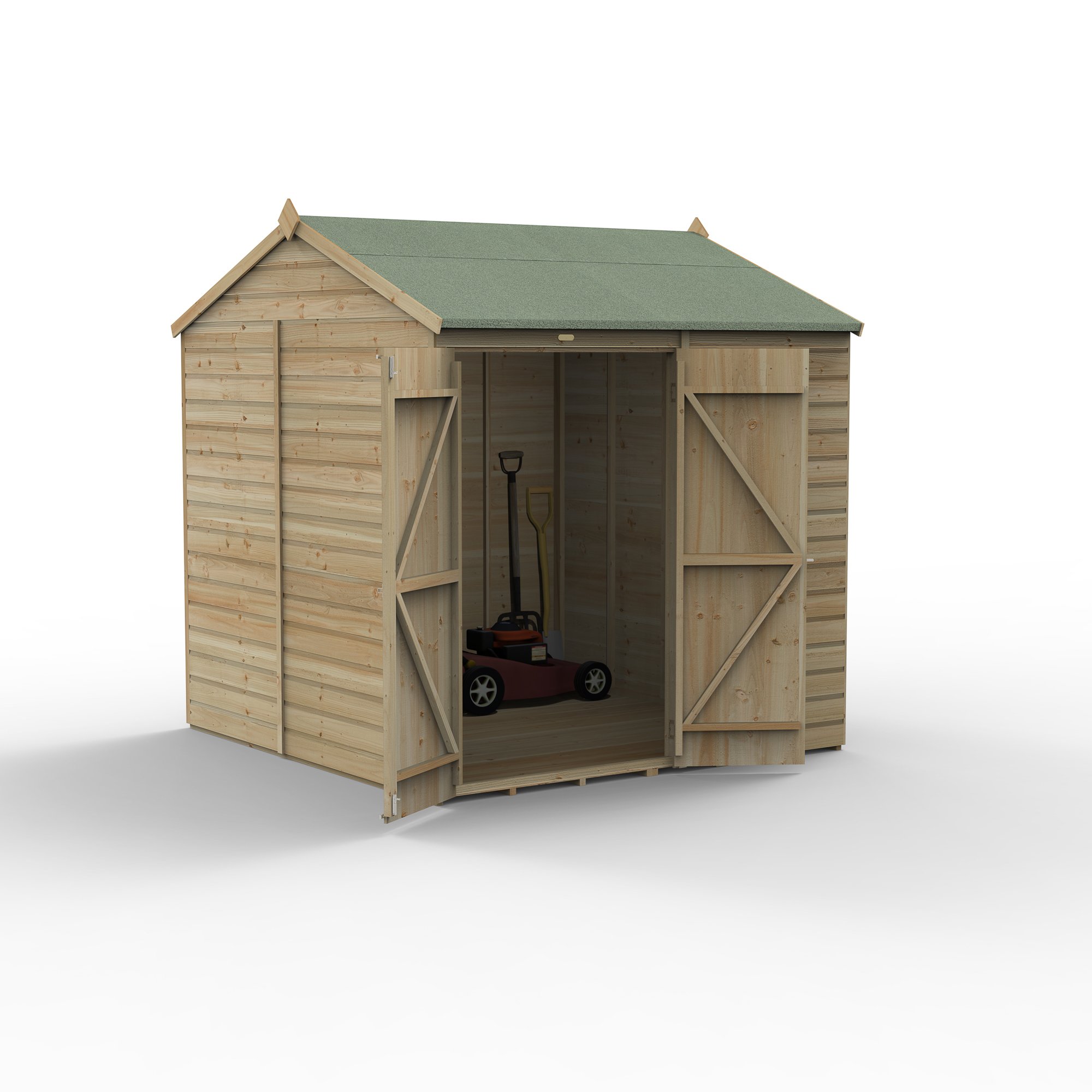 Forest Beckwood 7x7 Reverse Apex Shed - No Windows - Double Door (Installed) Price Comparisons | Compare The Build